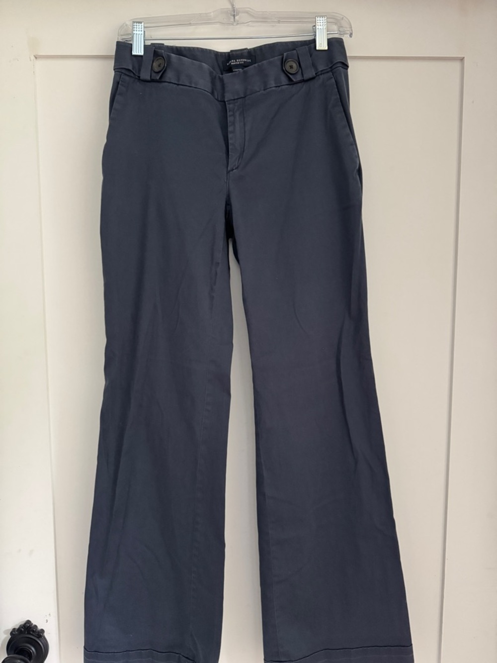 Banana Republic Wide Leg Steel Blue Martin Fit Stretch Pants